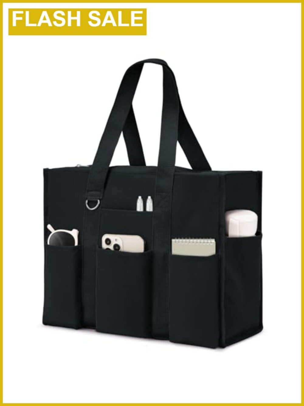 Large Waterproof Tote Bag 12 Pockets Zip Utility Teacher Nurse Work School
